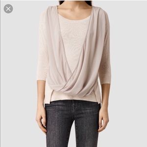 NWOT AllSaints Taybar Sheer Cowl Sweater